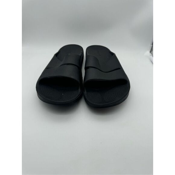 Oofos Ooahh Luxe Unisex Black Slide Sandals size M12-W14 - Picture 2 of 6